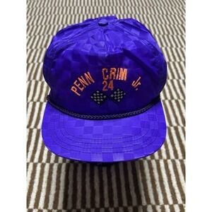 Vintage Pennzoil Penn Crim Jr #24 Racing Snapback Hat Purple Made in USA